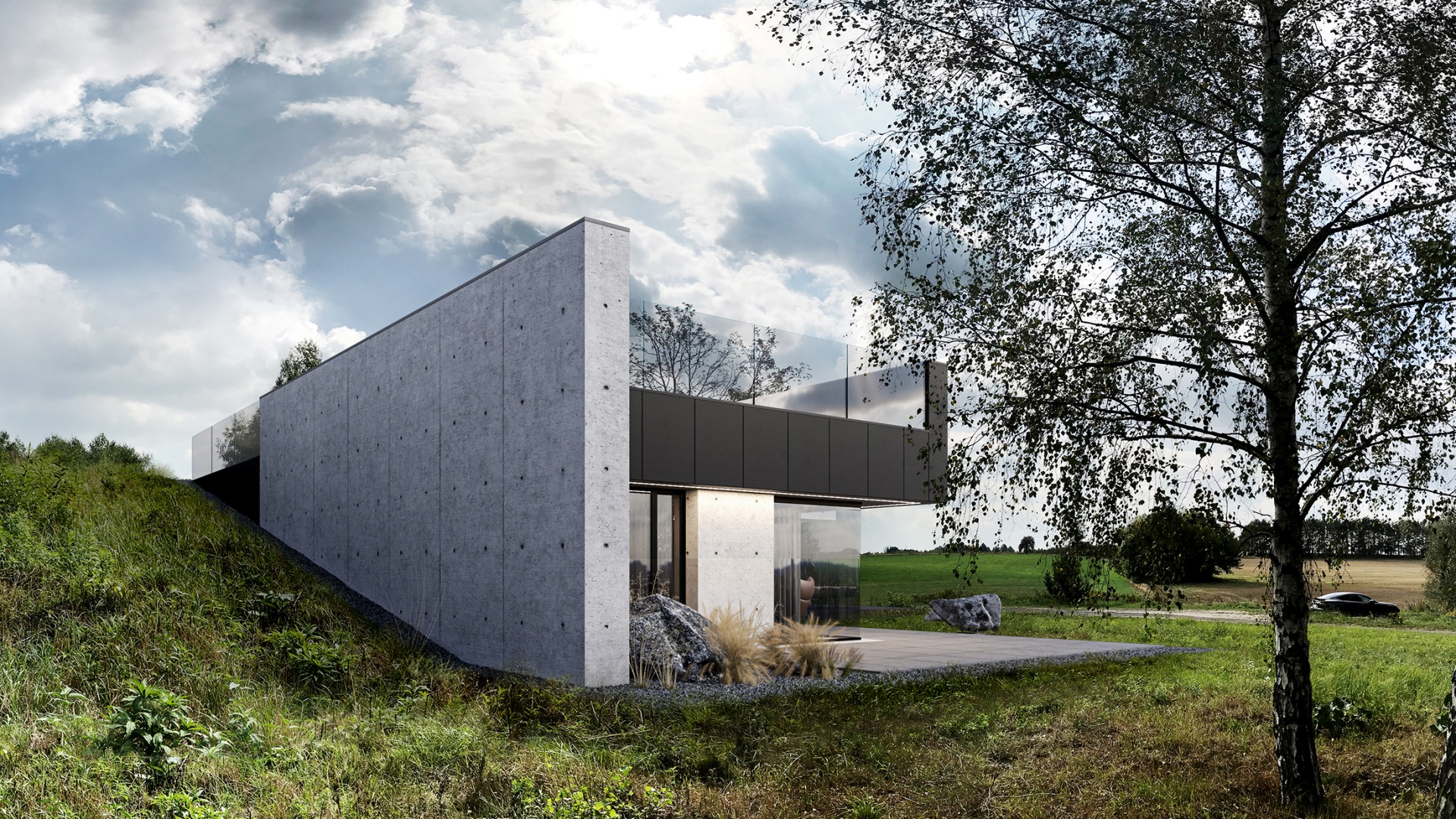 Dom RE: HOUSE IN THE ROCK projektu architekta Marcina Tomaszewskiego REFORM Architekt