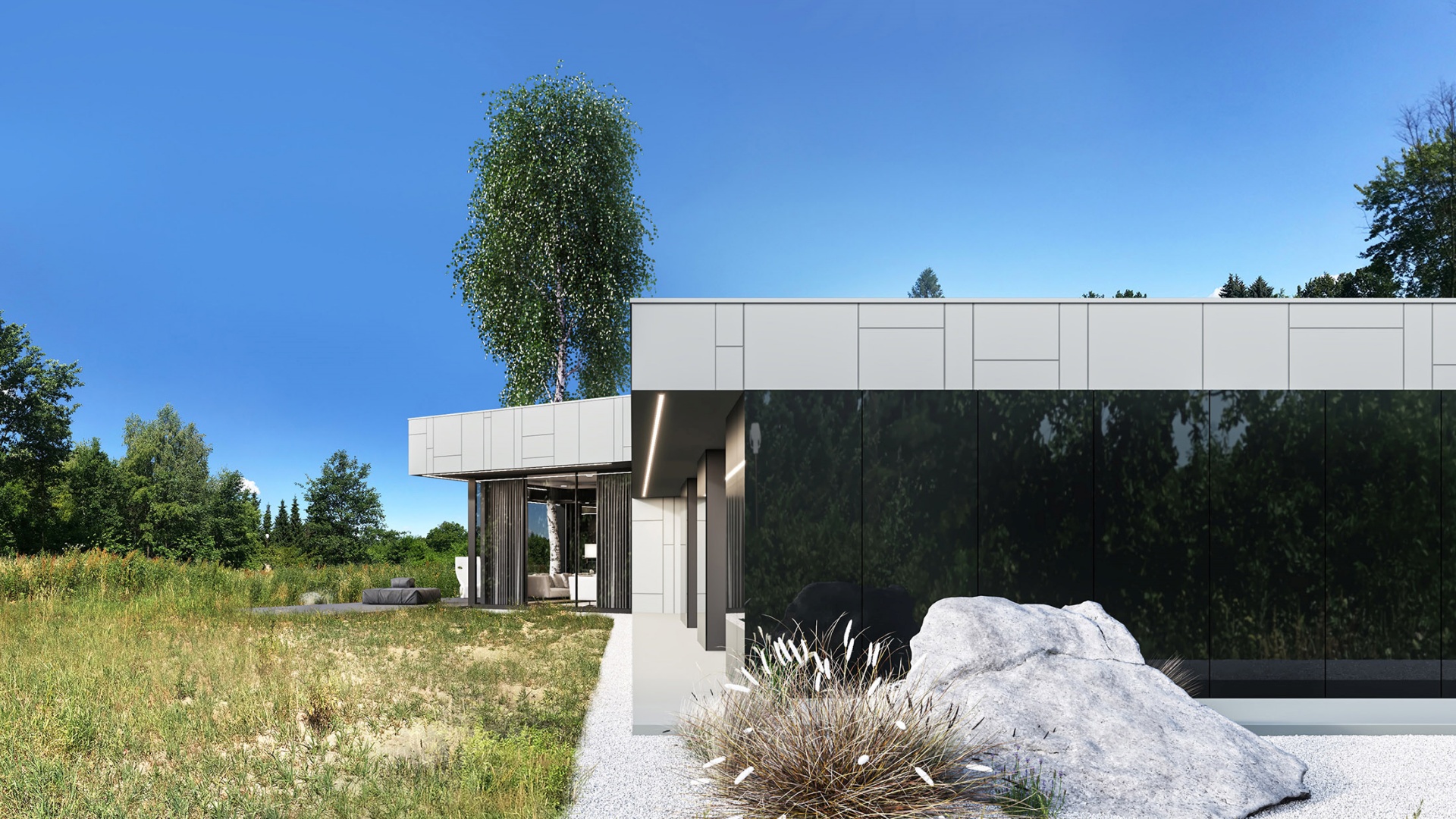 Dom RE: HOUSE WITH THE SKYLIGHT projektu architekta Marcina Tomaszewskiego REFORM Architekt